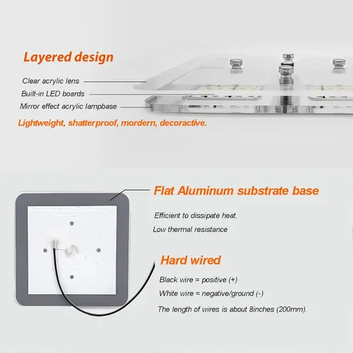 Miniatura 3 de Dream Lighting luz LED 12 V con plafón transparente para remolque, barco y caravana, iluminación interior, color blanco cálido.