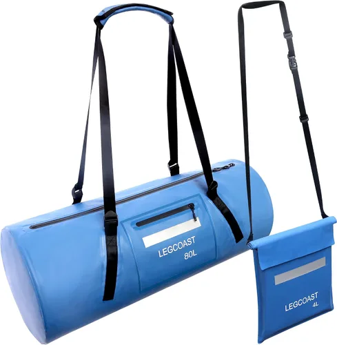 Miniatura 2 de Bolsa de lona impermeable, IPX8 Bolsa seca de rendimiento impermeable, cierre hermético de cremallera, bolsa impermeable con función de buceo, gran
