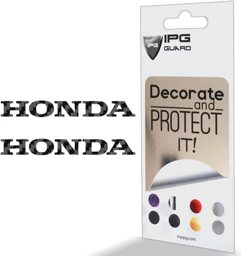 IPG Adhesivos de vinilo compatibles con el logotipo de Honda de 6 pulgadas (2 unidades) de fibra de carbono, cubierta de fibra de carbono, juego de