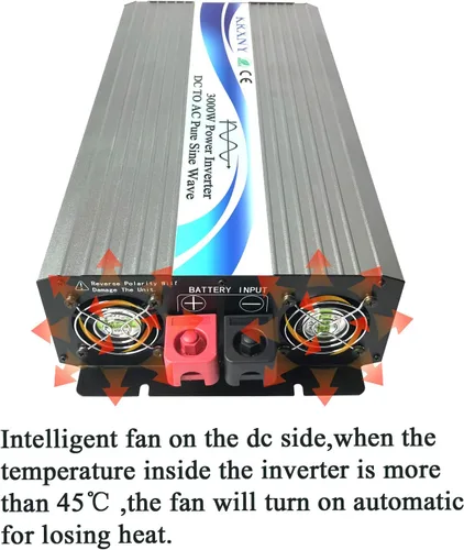 Miniatura 4 de Inversor de corriente de onda sinusoidal pura de 3000 W fuera de la red, 48 V CC a 110 V 120 V CA con pantalla LCD para autocaravana, camping