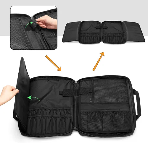 Miniatura 3 de samdew Bolsa para cuchillos de chef con más de 20 ranuras, estuche de almacenamiento de chef profesional con orificio de bloqueo y múltiples