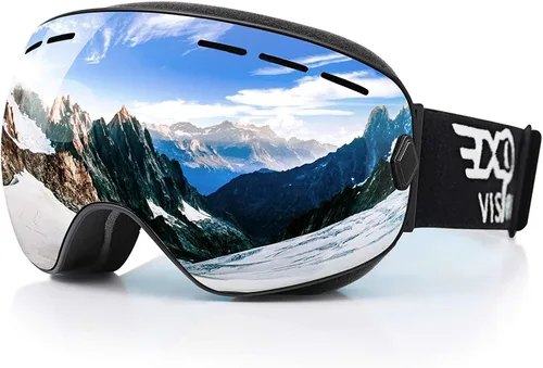 Miniatura 7 de EXP VISION Gafas de esquí de snowboard para hombres, mujeres y jóvenes, antiempañamiento OTG, gafas de nieve de invierno, lentes desmontables Rosa