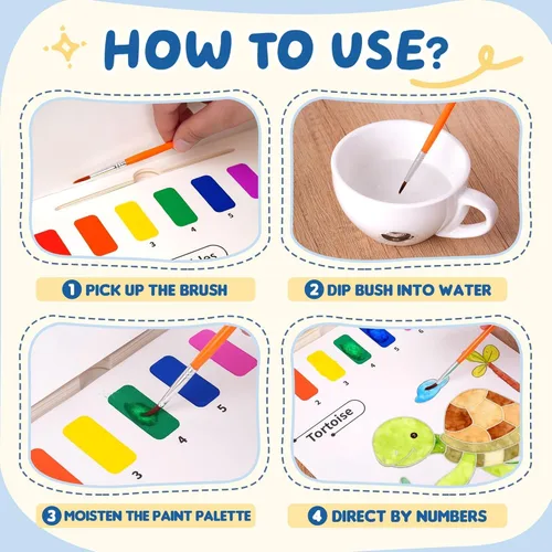 Miniatura 3 de YPLUS Libros de pintura con agua para niños pequeños, juguetes de arte y manualidades de pintura de acuarela, regalo para niños de 1 a 3, 2 a 4, 4 a