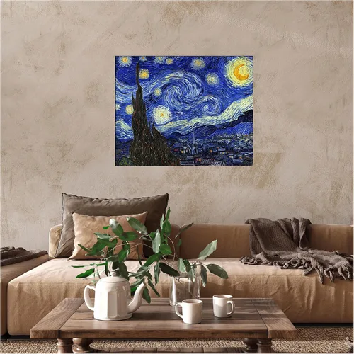 Miniatura 528 de A&T ARTWORK Campo de trigo con cipreses de Van Gogh Las reproducciones de arte clásico mundial, impresiones en lienzo giclée para decoración