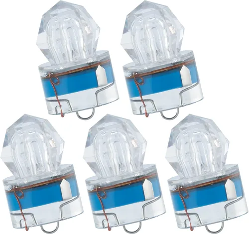 Miniatura 2 de Dr.Fish Paquete de 10 luces de caída profunda, mezcla de colores y agua azul, activan señuelos de pesca LED, luces de diamante bajo el agua, luces