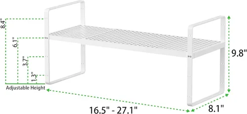 Miniatura 2 de Estante de Almacenamiento de Gabinete Expandible Organizador Apilable para Cocina Baño Despensa Armario de Especias Encimera de Café Escritorio