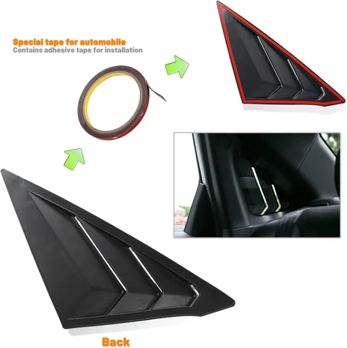 Miniatura 6 de Thenice Persianas triangulares para ventana lateral trasera Civic de 11ª generación, estilo carreras, para Honda Civic Sedan 2022, 2023, 2024, 2025