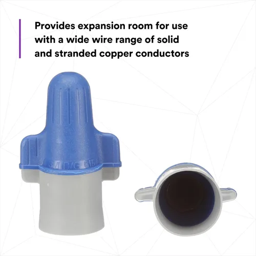 Miniatura 4 de 3M(TM) Performance Plus, conector de alambre B/G+JUG, azul/gris, 14-6 AWG (paquete x 250 unidades)