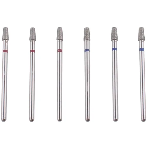 Miniatura 11 de Juego de brocas de cutícula de barril cónico con funda, 6 brocas de diamante profesional para preparación de uñas, herramienta eléctrica de uñas