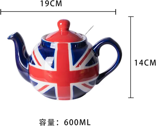 Miniatura 2 de London Pottery Tetera con infusor, cerámica, pintado a mano Union Jack Edición Limitada, 2 tazas (20.3 fl oz)