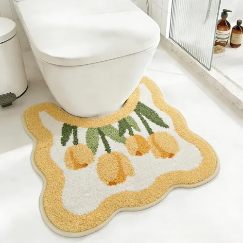 Miniatura 17 de Floral Pansy Bath Mat, Soft Non-Slip Plush Bathroom Rug with Colorful Flower Pattern, Ultra Absorbent Microfiber Shaggy Bath Rug, Machine Washable
