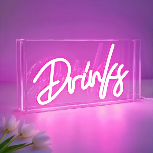 Miniatura 12 de Señal de Neón "Be Kind", Caja de Luz de Escritorio "Be Kind" de USB LED con Interruptor de ENCENDIDO/APAGADO, Letrero de Neón 3D Iluminado