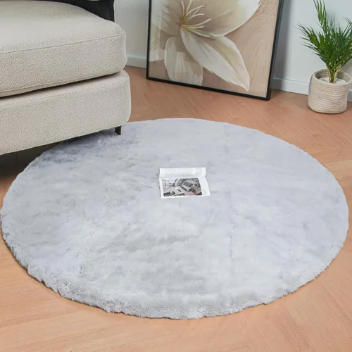 Miniatura 44 de ORINOVA Alfombra de felpa marrón claro beige de 8 x 10 pies para sala de estar, alfombra bohemia esponjosa de piel de conejo grande para dormitorio