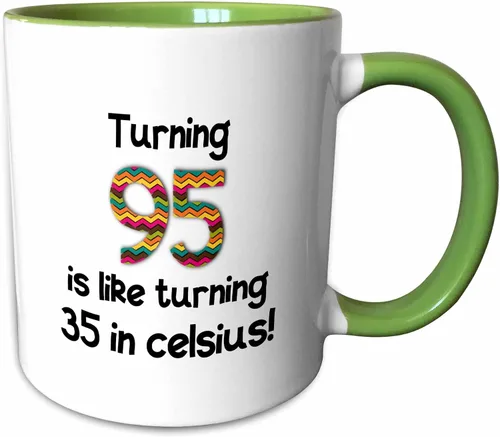 Miniatura 7 de 3dRose 95 Is Like Turning 35 In Celsius-Humorous - Taza de dos tonos, 11 onzas, color negro