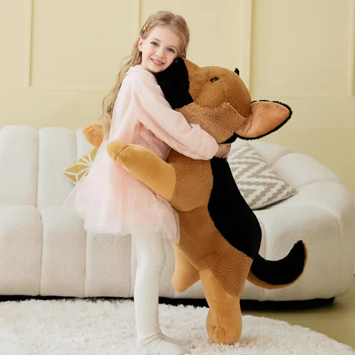 Miniatura 6 de IKASA Juguete de peluche de perro pastor alemán gigante, juguetes suaves grandes y grandes, 30 pulgadas, lindo peluche mullido de gran