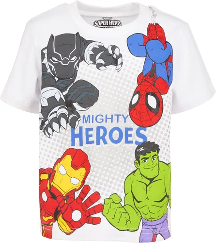 Miniatura 3 de Marvel Avengers Hulk Iron Man Spider-Man T-Shirt and Mesh Shorts Outfit Set Toddler to Big Kid
