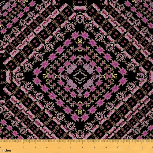 Miniatura 34 de Tela con patrón Paisley de The Yard, tela de tapicería floral étnica boho para sillas y sofás, costura, tela impermeable de arte mandala abstracto