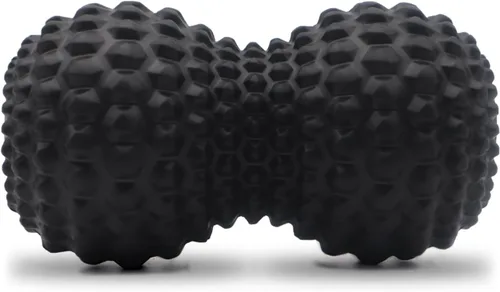 KITWILD Pelota de masaje en forma de maní, bola de masaje doble en forma de lacrosse para masaje de tejido profundo, terapia física, liberación Negro