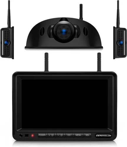 Miniatura 9 de Sistema de cámara de respaldo inalámbrica solar magnética, monitor HD 1080P de 7" con cámara de visión trasera para RV/remolque/quinta rueda/camper