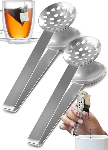 Miniatura 8 de Orblue Coladores de té de acero inoxidable de mango largo, paquete de 1