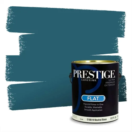 Miniatura 1175 de Pintura Exterior + imprimación PRESTIGE, todo-en-uno, 1 galón, acabado mate, color comparable al Valspar* Royal Gray* VS151-Gris real