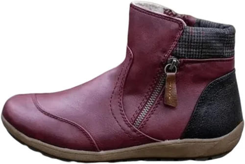 Miniatura 16 de Ladmiple Botas de tobillo para mujer, sin tacón, casual, con cremallera lateral, botas cortas vaqueras occidentales, zapatos para caminar V-Caqui