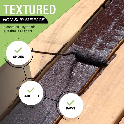 Miniatura 5 de Pintura antideslizante Dura Grip para hormigón, madera, baldosas y metal – Recubrimiento antideslizante para suelo, tarimas y rampas – 1 cuarto