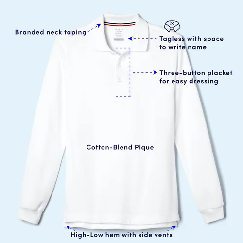 Miniatura 3 de French Toast - Camisa tipo polo de manga larga para niño