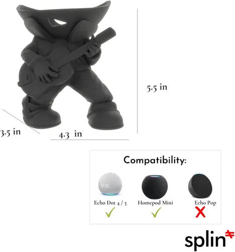 Miniatura 11 de Splin Soporte de mesa compatible con Amazon Alexa Smart Speaker Echo Dot (4ª y 5ª generación) y Apple HomePod Mini, Vegas Boy (blanco)