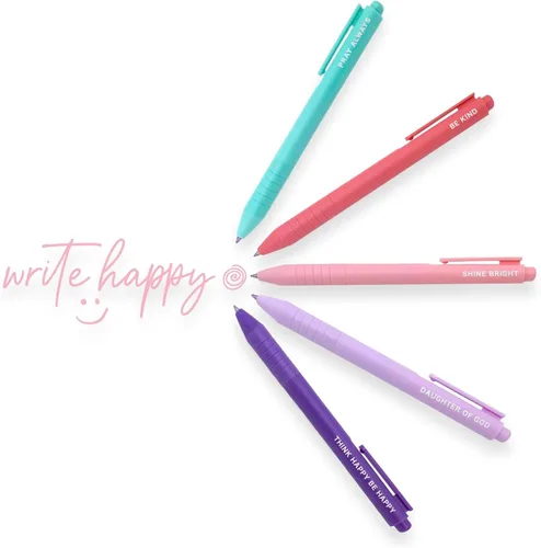 Miniatura 2 de Doodle Beads Write Happy - Juego de bolígrafos de gel de cinco piezas, Think Happy Be Happy