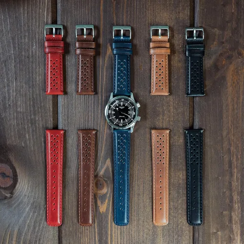 Miniatura 7 de Barton Racing & Rally Horween - Correas de cuero con barras de resorte de liberación rápida integradas, longitud estándar para muñecas de 5 a 8 a