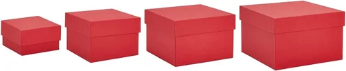 Miniatura 3 de Stockroom Plus Juego de caja de regalo roja – 4 contenedores cuadrados anidables, 6.5 x 6.5 x 4 a 3.5 x 3.5 x 2 pulgadas – Contenedores de regalo