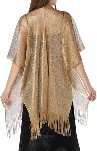 Miniatura 3 de Floral Find Chal casual para mujer, con dobladillo de borla, pashminas, poncho, cárdigan