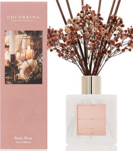 Miniatura 2 de Cocorrína Juego de difusor de varillas - Difusor perfumado de rosa satinada con varillas para el hogar, difusor de varillas para decoración
