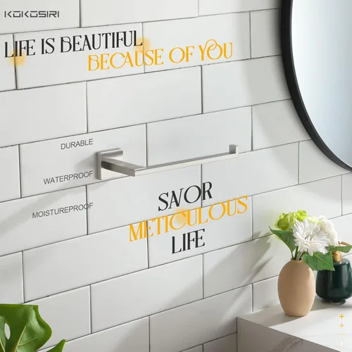 Miniatura 5 de KOKOSIRI Toallero de níquel cepillado, accesorios de baño, barras de toalla de mano para inodoro, gabinete de cocina, acero inoxidable, montado