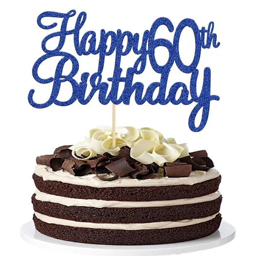 Miniatura 17 de Gyufise 1 decoración para pastel de cumpleaños número 10 con purpurina azul para tarta de 10 años de edad, decoraciones fabulosas para tartas