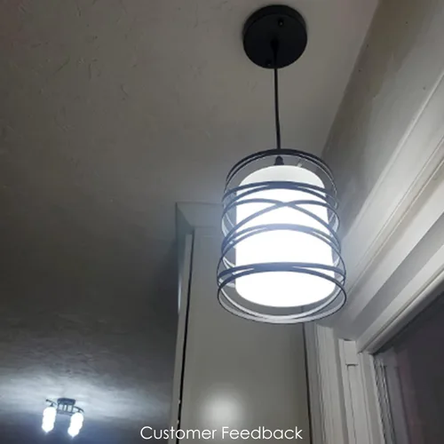 Miniatura 6 de Lámpara Colgante Mini Moderna Accesorio de Luz Colgante para Isla de Cocina Iluminación Colgante 6.30'' Jaula Espiral Negro Mate y Pantalla de 1