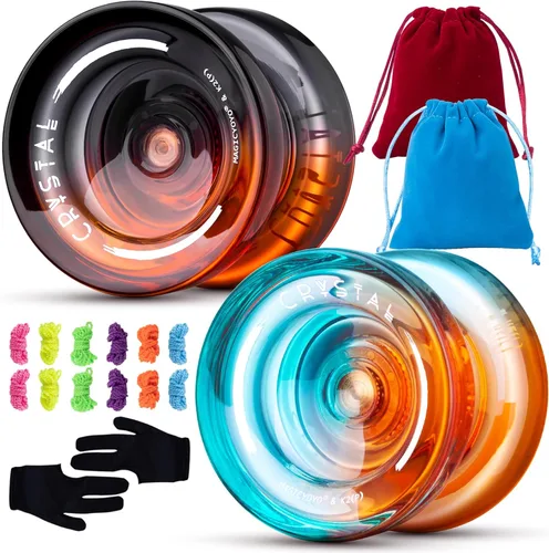 Miniatura 8 de MAGICYOYO Paquete de 2 Yoyos Responsivos para Niños Principiantes, Yoyos K2 de Cristal con 2 Guantes de Yoyo, 2 Bolsas de Yoyo, 12 Cuerdas de Yoyo