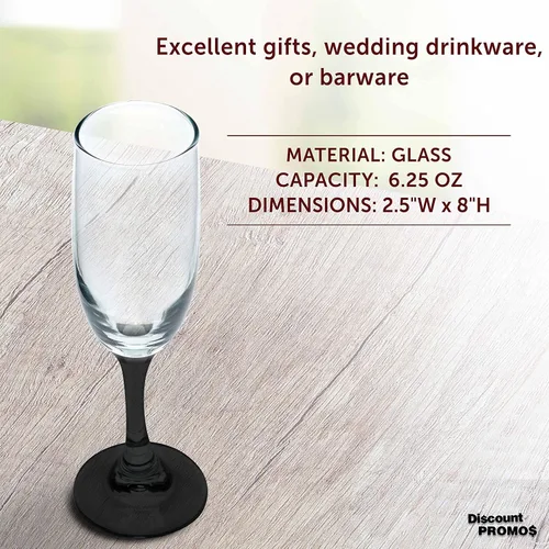 Miniatura 4 de DISCOUNT PROMOS Premiere - Juego de 10 copas de champán de 6.25 onzas, paquete a granel, elegantes vasos para bodas, eventos y regalos
