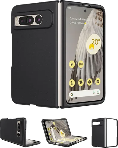 Miniatura 9 de Funda delgada de cuero para Pixel 9 Pro Fold (2024), sin protector de pantalla, soporte de carga inalámbrica, ultradelgada a prueba de golpes, funda