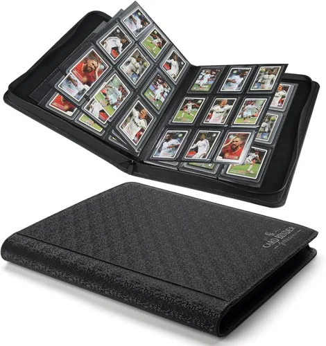 Miniatura 25 de Carpeta Toploader rígida, fundas rígidas con 9 bolsillos para 288 tarjetas. Carpeta de tarjetas con fundas para rígidas "3 × 4", tarjetero (negro)