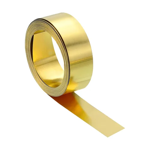Miniatura 120 de uxcell Rollo de lámina de latón, 40 x 2 x 0.016 pulgadas, rollo de lámina de latón intermitente de metal para manualidades, reparaciones