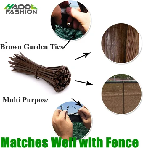 Miniatura 5 de Bridas fuertes marrones de 12 pulgadas, bridas de color madera, bridas de cremallera, herramientas de mano de jardinería resistentes, lazos