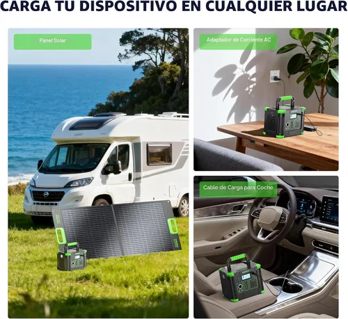 Miniatura 7 de GRECELL- Central eléctrica portátil 300 W, generador solar 288 Wh c/salida USB-C PD 60 W, salida CA de onda sinusoidal pura 110 V, batería de litio