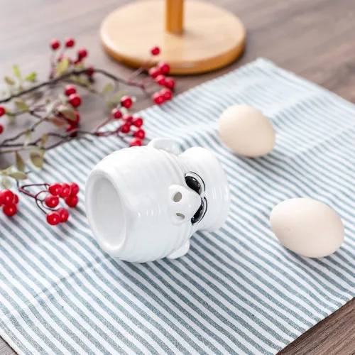 Miniatura 9 de Divertido separador de huevos de cocina, taza separadora de huevo de cerámica de dibujos animados y yema, apto para lavavajillas, regalo creativo