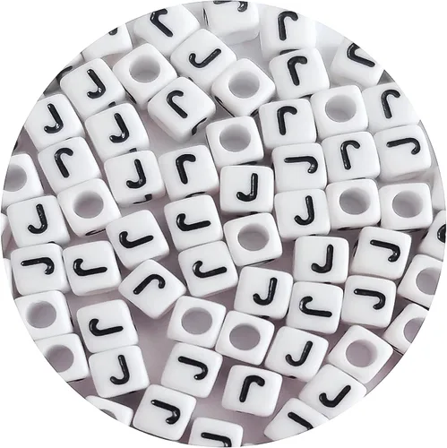 Miniatura 42 de Cuentas cuadradas de letras acrílicas de 0.236 x 0.236 pulgadas, cuentas A del alfabeto para pulseras, joyería, llavero DIY, 100