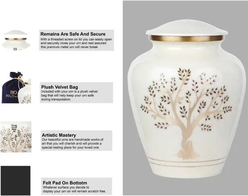 Miniatura 4 de Tree of Life Urna de cremación grande para cenizas humanas 200 pulgadas cúbicas Urna decorativa para cenizas adultas mujeres y hombres, urnas