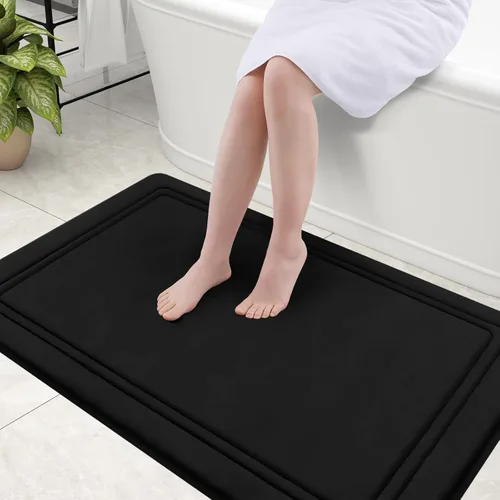 Miniatura 81 de Grandaily Alfombra de baño de espuma viscoelástica de 24 x 16 pulgadas, ultrasuave, antideslizante y absorbente, lavable a máquina, cómoda alfombra