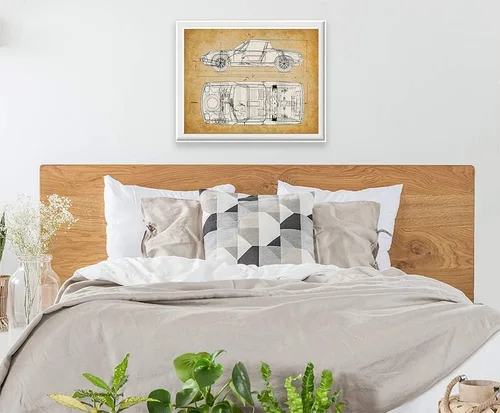 Miniatura 6 de Porsche 914 - Póster antiguo para automóvil y cueva de hombre, dibujo de patente de coche deportivo, decoración de pared de garaje, gran regalo