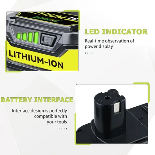 Miniatura 3 de Paquete de 2 herramientas eléctricas inalámbricas Ryobi de repuesto para batería Ryobi de 18 V de iones de litio de 3.6 Ah